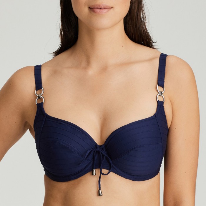 Big size navy blue bikini, not padded, Primadonna with wire S. saphire blue big size 2020, cup E, F, G
