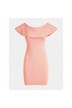 Guess coral dress with ruffle and Mexican neckline- Goioa Guess sweater dress