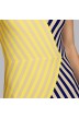 Beach dress- yellow striped pareo Andres Sarda- Yellow, toffe and navy blue Pareo Naif dress 2020
