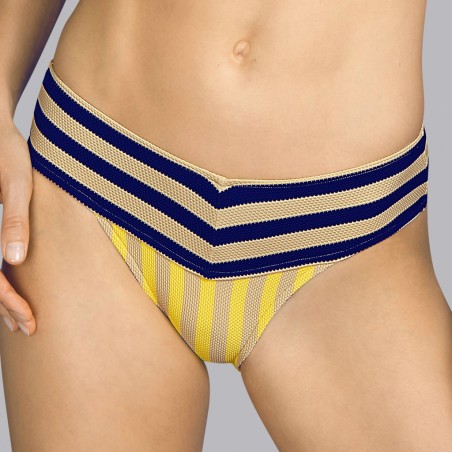 Bikini culotte rayée jaune Andres Sarda - Bikini Naif jaune, toffe et bleu marine 2020
