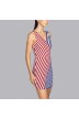 Beach dress- red striped pareo Andres Sarda- Red, blue and white Pareo Naif dress 2020