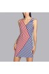 Beach dress- red striped pareo Andres Sarda- Red, blue and white Pareo Naif dress 2020