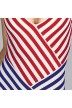 Padded Red swimsuit Andres Sarda  triangle  neckline - striped Red, blue and white Naif padded swimsuit 2020