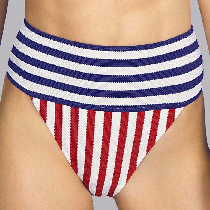 Red bikini, Andres Sarda striped high waisted - Red, blue and white 2020 Naif bikini