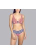 Bikini triangle halter sans rembourrage rayé rouge Andres Sarda - Bikini triangle Naif 2020 rouge, bleu et blanc