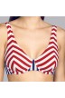 Bikini triangle halter sans rembourrage rayé rouge Andres Sarda - Bikini triangle Naif 2020 rouge, bleu et blanc