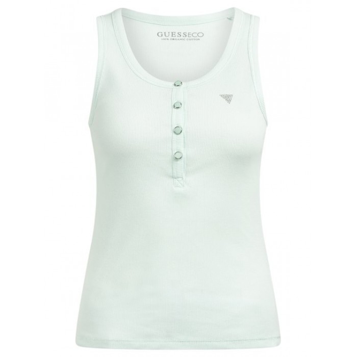 White tank top, Guess - Small logo T-shirt and BUTTONS from GUESS