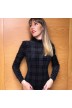 Body noir, semi-transparent all-over Guess-Pull col roulé HINDA body black check combo GUESS