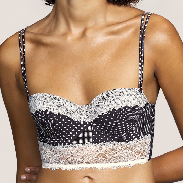 Lace bra- balcony bra- top crop- Andres Sarda Flower Dots 2020- lingerie, cup D, cup E