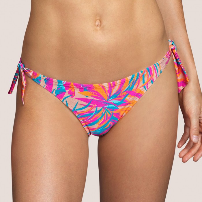 Bikini rosa braga cadera cordones ANDRES SARDA- Lamarr Tropical Sand Baño mujer 2021- Bikinis mujer 2021, estampado tropical