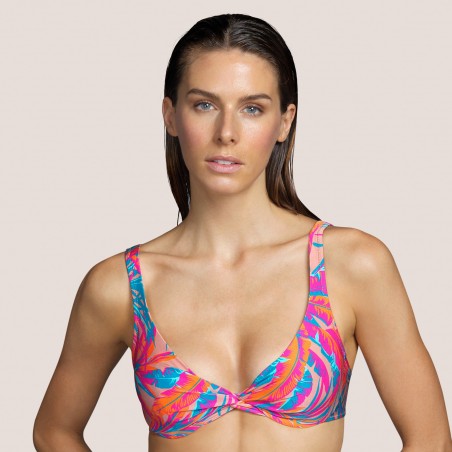 Haut de bikini rose,à armature ANDRES SARDA- Lamarr Tropical Sand, BAIN femme 2021- Bikinis rembourré tropical, B-E, 100