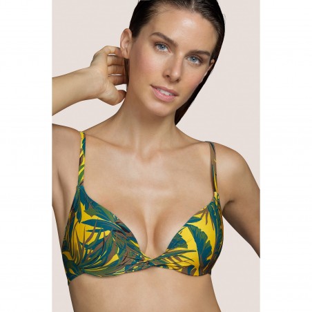 Bikini amarillo con relleno ANDRES SARDA- Lamarr Amarillo, Bikinis mujer 2021- Bikini estampado tropical con espuma, B-E