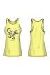 Camiseta tirantes amarilla logo Guess- Camiseta amarilla tirantes pedrería GUESS ARLENE TANK TOP canalé