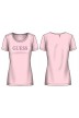 GUESS Pink cotton t-shirt - Short sleeve t-shirt ligh pink GUESS SS VN MIRIANA TEE