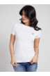 Guess White t-shirt- White V neck t-shirt GUESS SS CN MINI TRIANGLE TEE logo