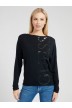 T-shirt noir manches longues logo- LS KAROLINA TEE SHIRTS Femme col bateau GUESS- Online