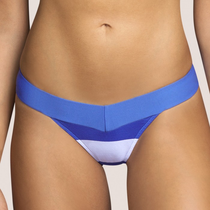 Bikini azul rayas ANDRES SARDA, braga italiana- ELSA AZUL  Bikinis braga alta Baño mujer 2021
