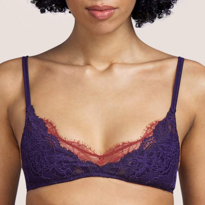 Blue non wired padded bra,...