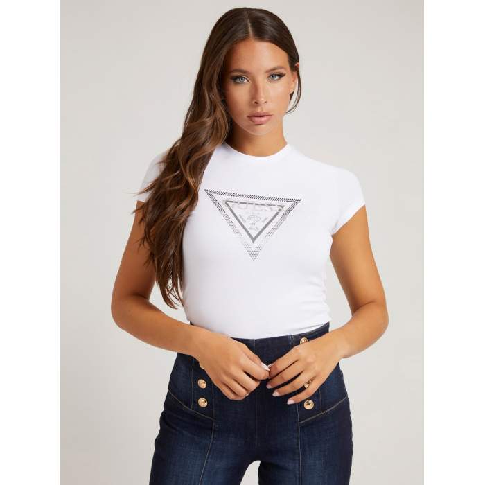 White T-shirt triangle logo...