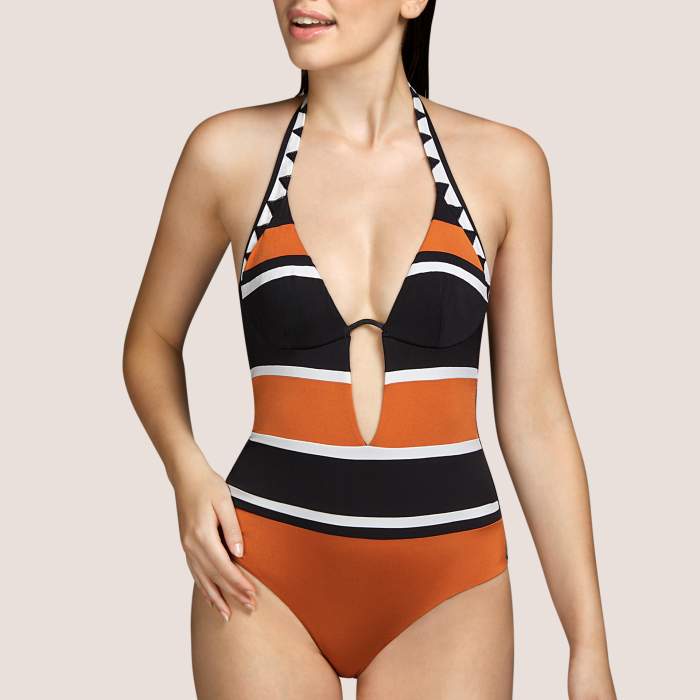 Striped  Swimsuit  Shelley,...