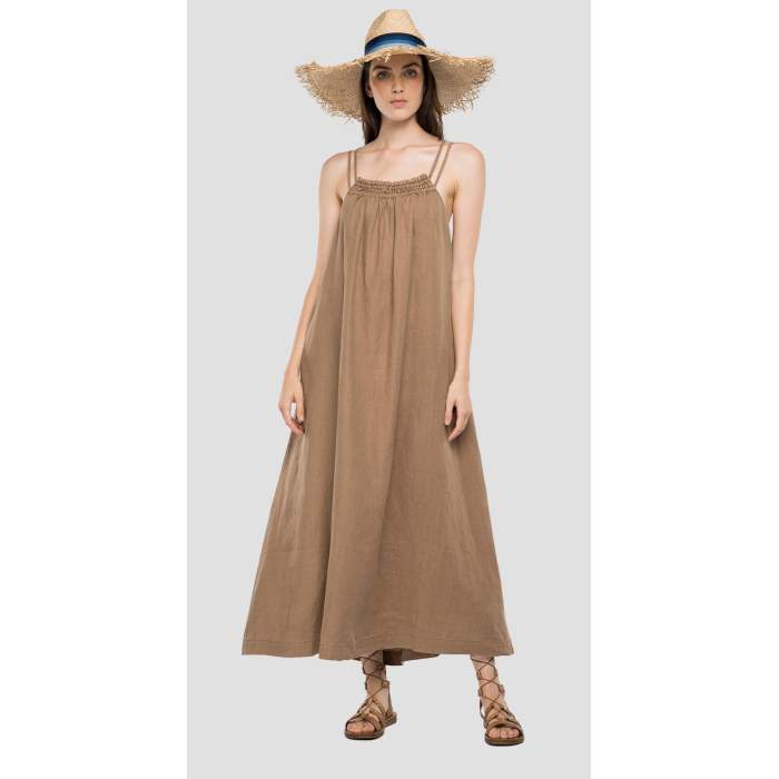 brown long dress-  Woman...