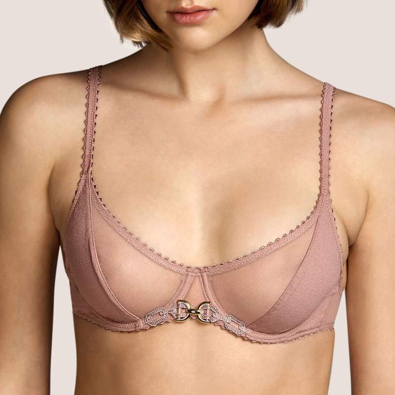 Nude wired bra- Andres sarda Sales- Nude Lace Lingerie- Unas1