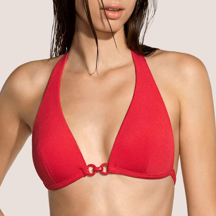 Red padded triangle Bikini...