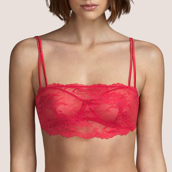 Red non wired padded bra,...