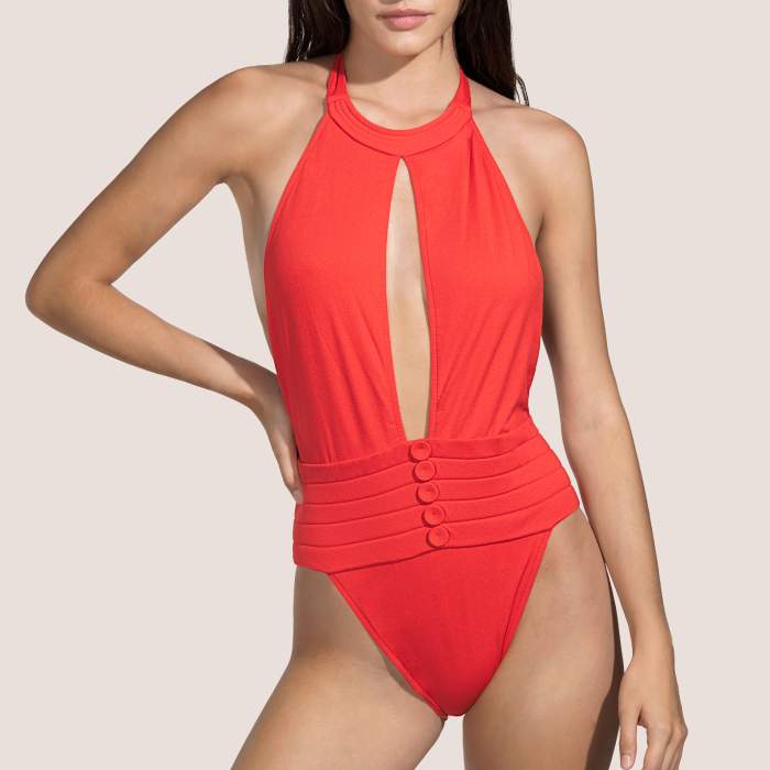 Red low cut Swimsuit...